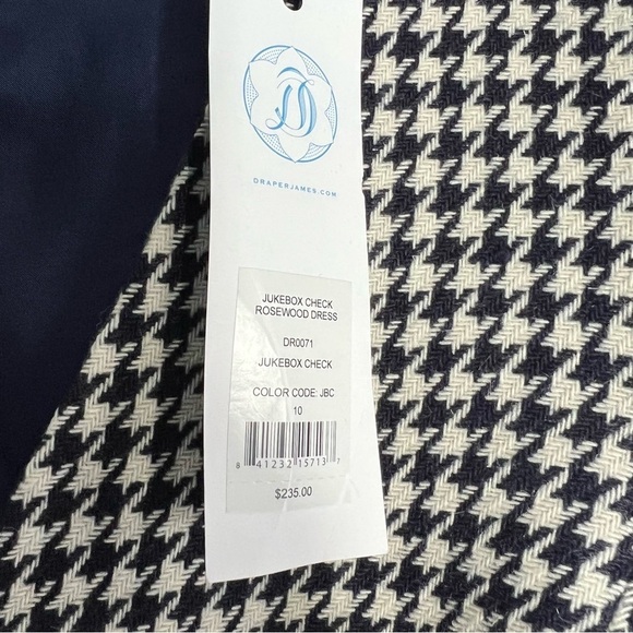 DRAPER JAMES Houndstooth Sleeveless Dress in Black / White Size 10 NWT - Picture 4 of 9